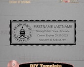 Florida eNotary Electronic Digital Seal Stamp DIY Editable Template Download for Remote Online Notary.