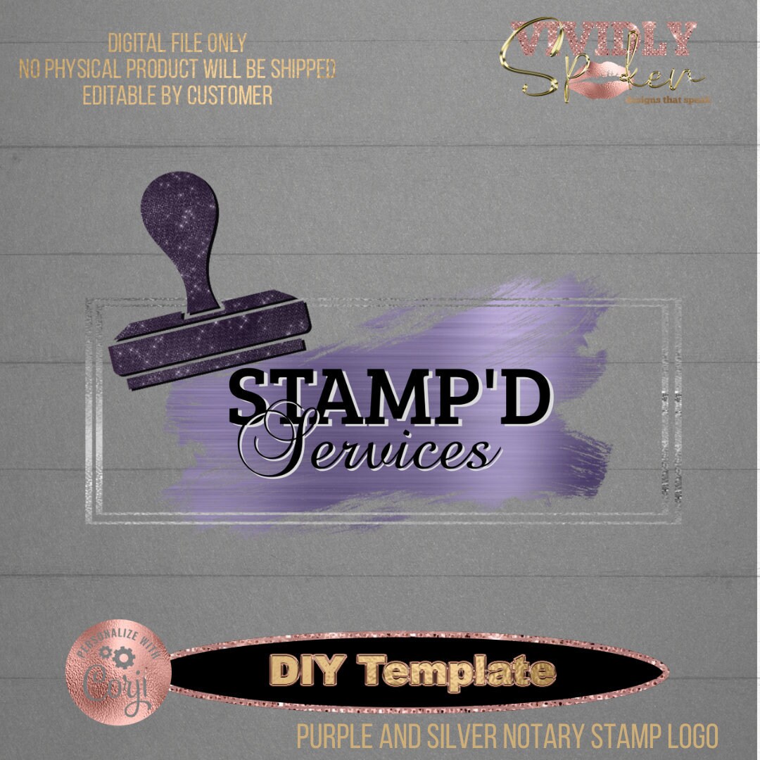 Notary Stamp Logo DIY Editable Template Download - Etsy
