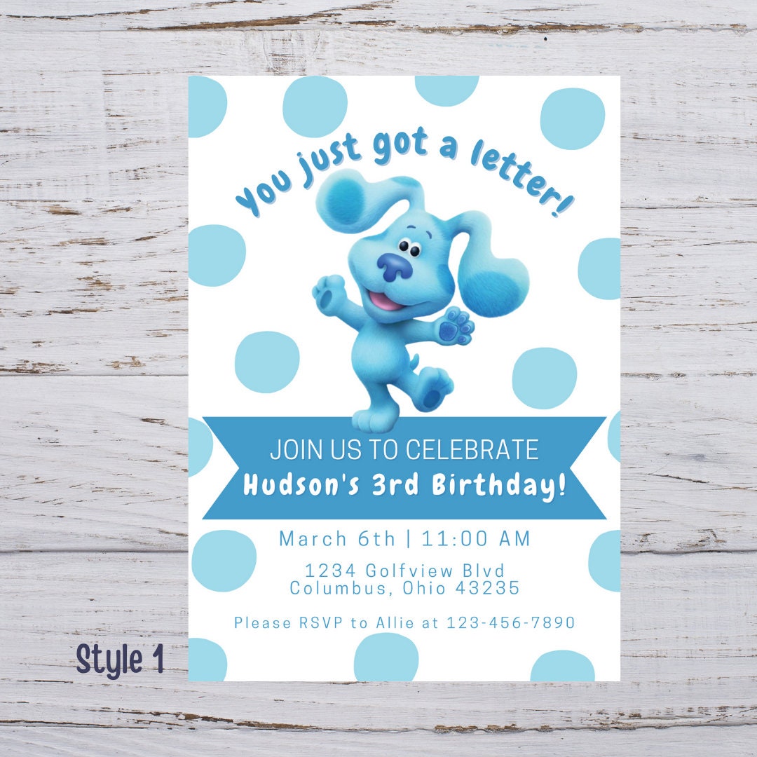 Blues Clues Customizable Birthday Invitation 5x7 Digital Etsy