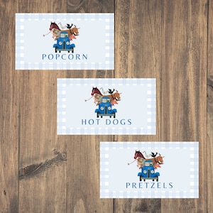 Blue Truck Customizable Printable Food Tents - 4x3.5, Foldable