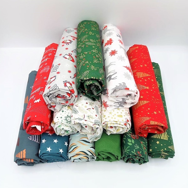 Stoffpaket Weihnachten Weihnachtsstoffe Stoffreste Baumwolle Breite 150 cm