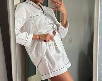 Organic Cotton Pajama Set: Getting Ready Outfit, Bridesmaid PJs
