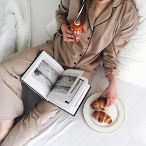 Women Cotton Pajama Set Luxury Nightwear Women Sleepwear Beige cotton pajamas  Matching sets