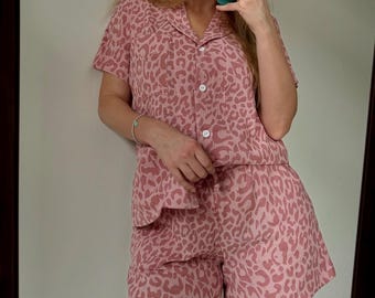 Letnia bawełniana lekka piżama z gazy Piżama z oddychającą tkaniną