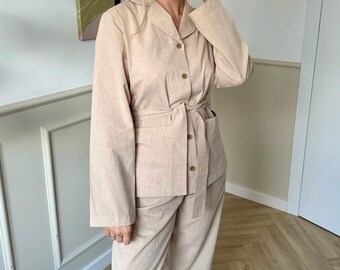 Organic Cotton Pajama Set | Soft Beige Bridesmaid Pajamas