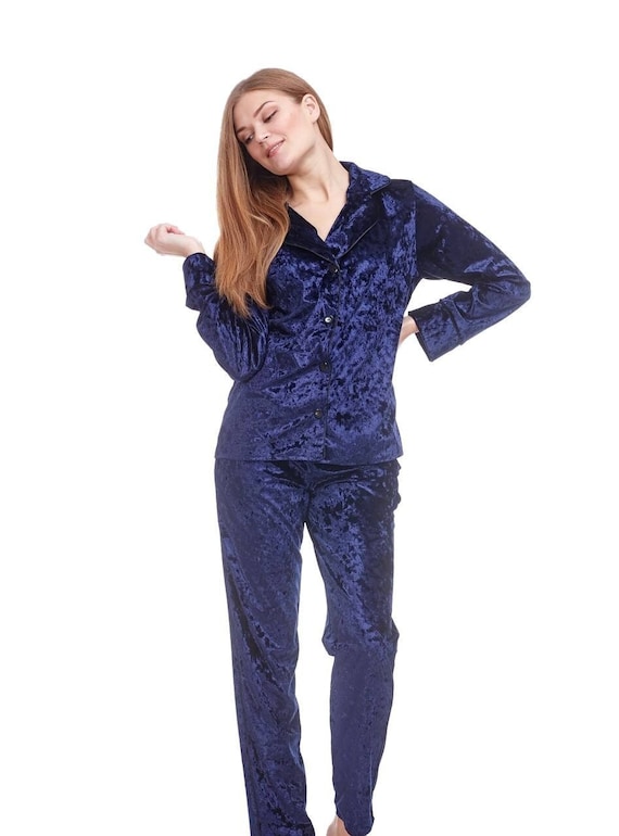 Velvet Pajama Set Luxurious Home Wear Velour PJS Set Ladies