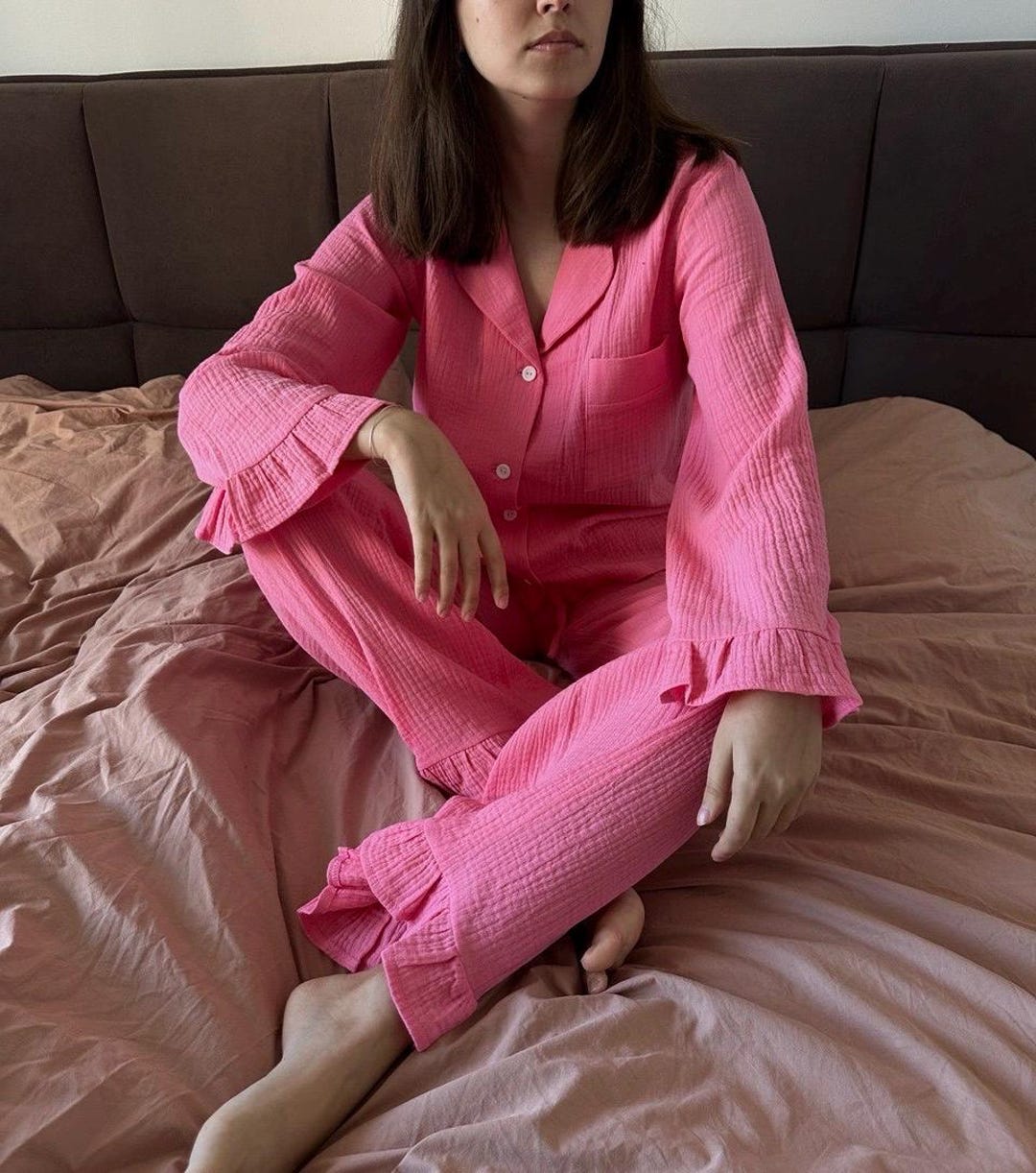 Cotton Muslin Top & Wide Leg Lounger PJ Set