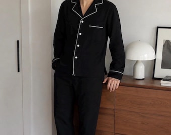 Men's Muslin Pajama Set: Double Gauze Loungewear