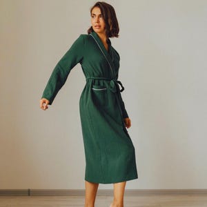 Mousseline katoenen badjas biologisch gaas badjas lichtgewicht kimono spa loungewear afbeelding 3
