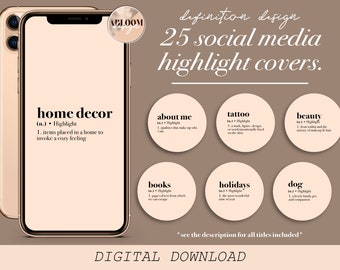Definition Instagram Story Highlight Covers {Digital Download}
