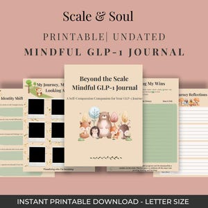 Scale & Soul GLP-1 Journal – Fillable + Printable | Digital Weight Loss and Emotional Wellness Tracker