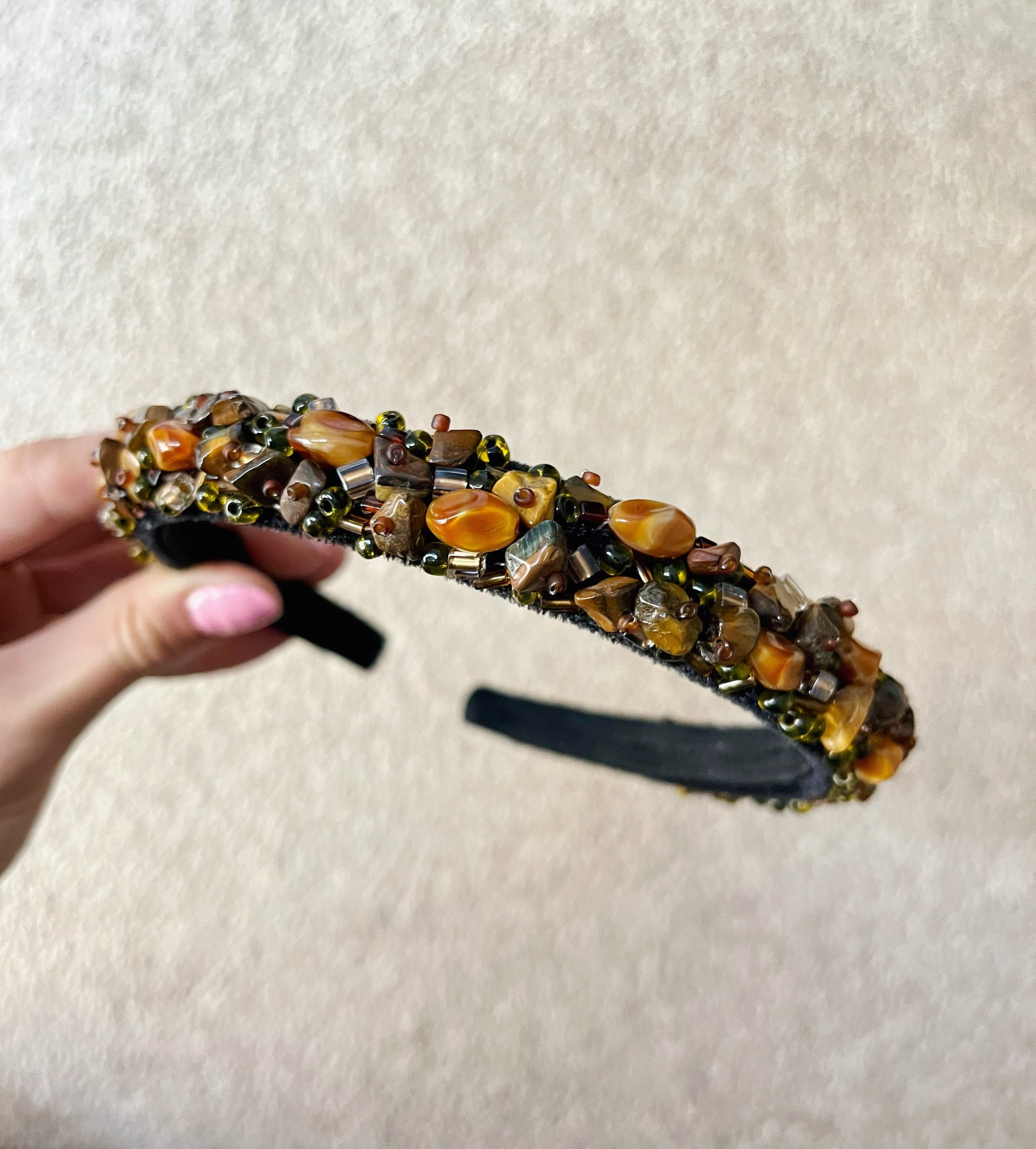 Brown Beaded Multi-Strand headband Amazon.com : Wosois African Headband Beaded Jamaican Costume  main image 4
