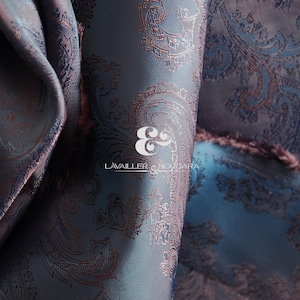 Blue Jacquard Blouse Etsy