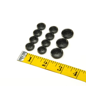 Black Horn Coat Buttons Set | High Quality Tailoring Notions - Sewing Supplies | Suit Sartorial Solid Blazer Jacket Front Prom Dance Pocket