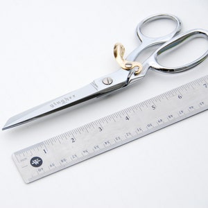 8&quot; Inch Spring Action Shears | High Quality Tailoring Notion - Sewing Supply | Scissor Bent Trimmer Easy Open Chrome Gingher Trim Upholstery