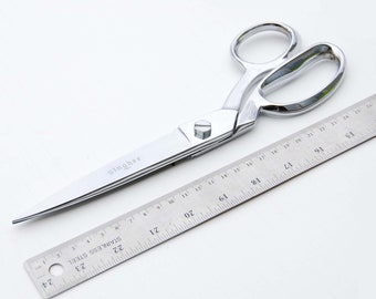 10 Inch Chrome Tailoring Shears | High Quality Atelier Notions - Sewing Supplies | Gingher Trimmer Scissors Dressmaker Fabric Cutting Custom