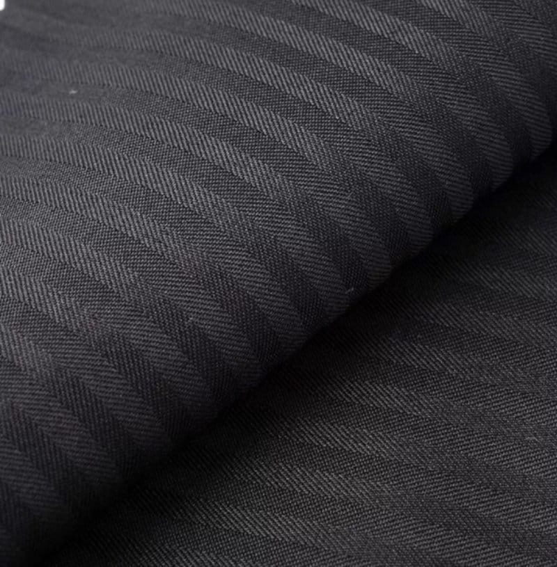 Black Herringbone Pocketing Silesia | Lining Fabric - Custom Cut By the Yard | Formal Wedding Prom Suit Jacket Costuming Hat Coating Striped