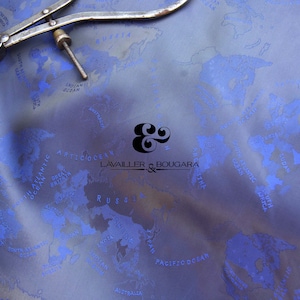 Marineblau Atlas | Jacquard Futterstoff - Custom Cut Meterware | Flugbegleiter Karte Welt Land Geschenk Verpackung Ascot Reisetasche Gepäck
