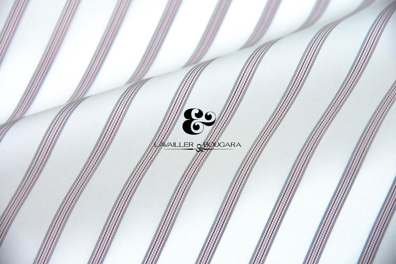 Cupro Bemberg Striped Sleeve | Jacquard Lining Fabric - Custom Cut By the Yard | Silk Cotton Suit Jacket Blazer Over Coat Tailor Herringbone image 2