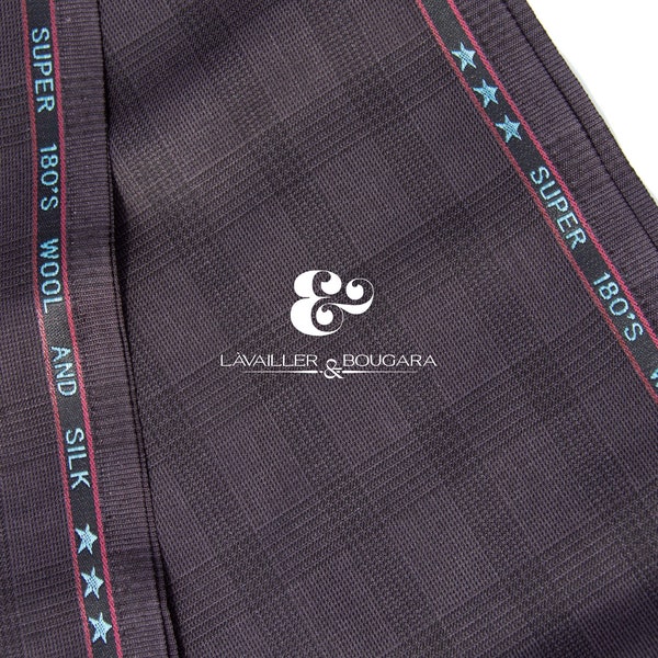 Gris Noir Super 180's Laine et soie à carreaux Glen | Doublure Jacquard - Découpe personnalisée par mètre | Carré de fenêtre Liens Gilets Robe Pantalon Shopping