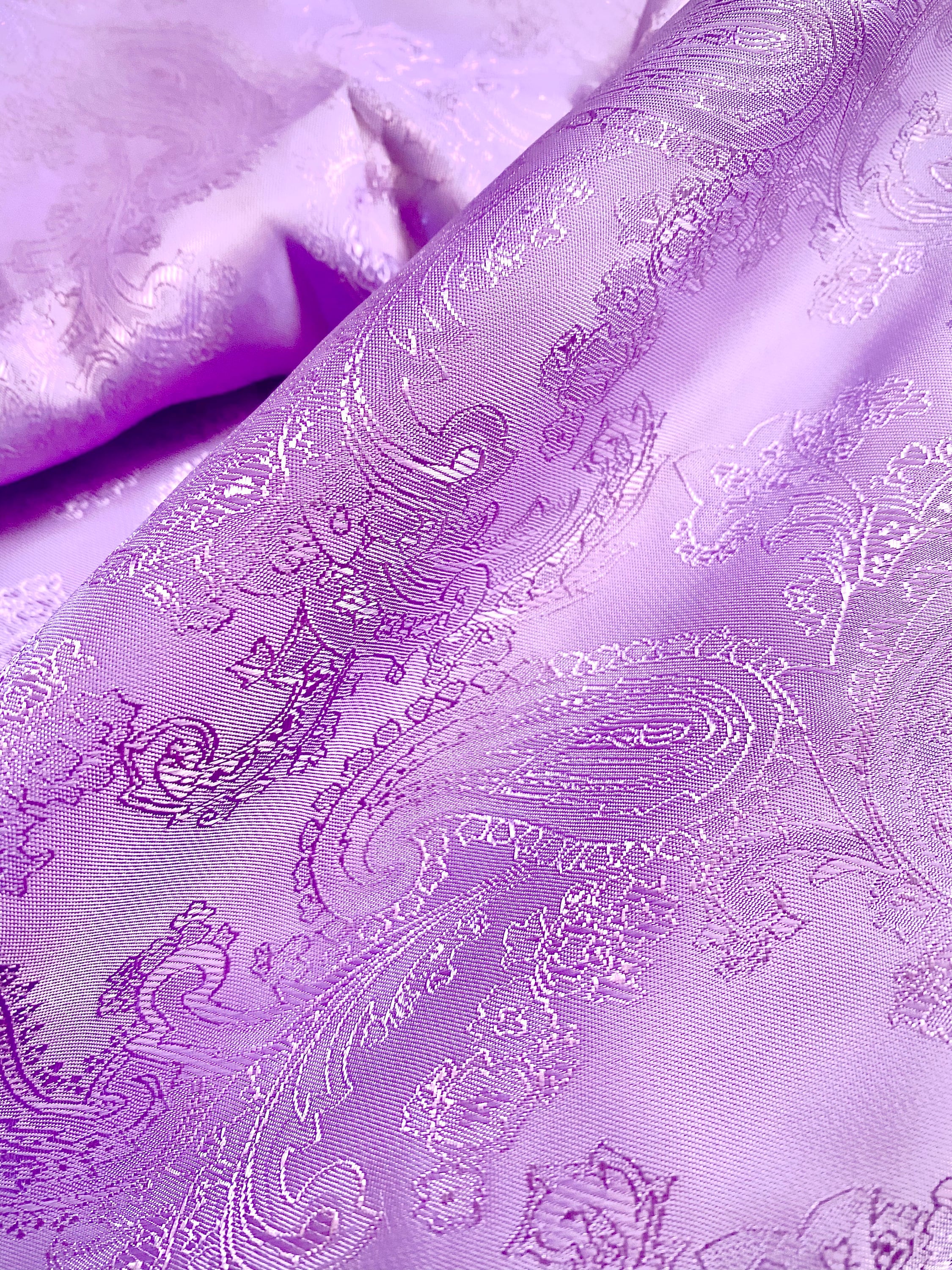 Lavender Purple Light Paisley | Jacquard Lining Fabric