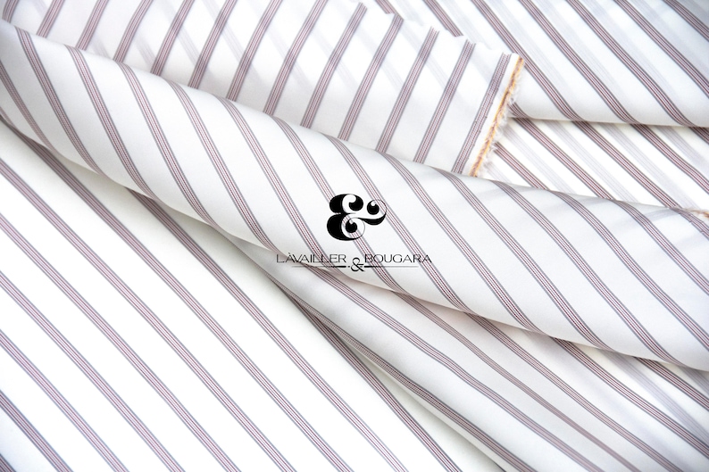 Cupro Bemberg Striped Sleeve | Jacquard Lining Fabric - Custom Cut By the Yard | Silk Cotton Suit Jacket Blazer Over Coat Tailor Herringbone image 1