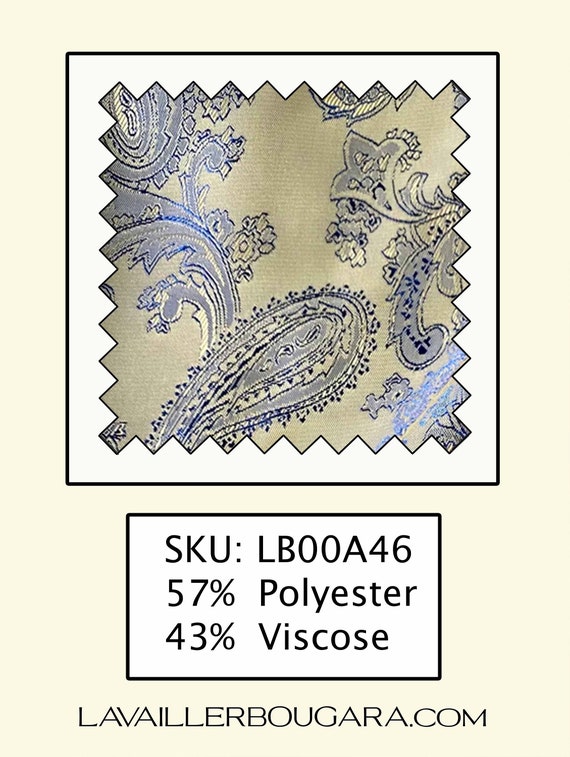 Tawny Silver Gold Blue Paisley | Jacquard Lining Fabric