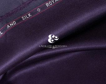 Eggplant Shark Skin Super 180s Wool Silk | Suiting Fabric - Custom Cut By the Yard | Worsted Summer Wedding Suit Matching Vest Tie Trousers