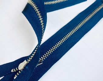 Navy Blue No. 3 Metal Teeth Zipper YKK 7 Inch | High Quality Tailoring Notions - Sewing Supplies | Herringbone Tool Trousers Pants Cosplayer