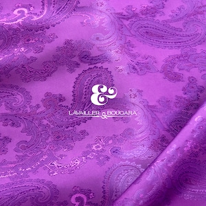 Violeta Roxo Vibrante Paisley | Tecido de forro jacquard - corte personalizado no quintal | Roupão de banho tecido American Business Bonecos multifuncionais