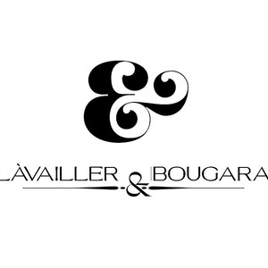 May include: Black and white logo with the text "L'AVAILER & BOUGARA" and a stylized double "E" design.