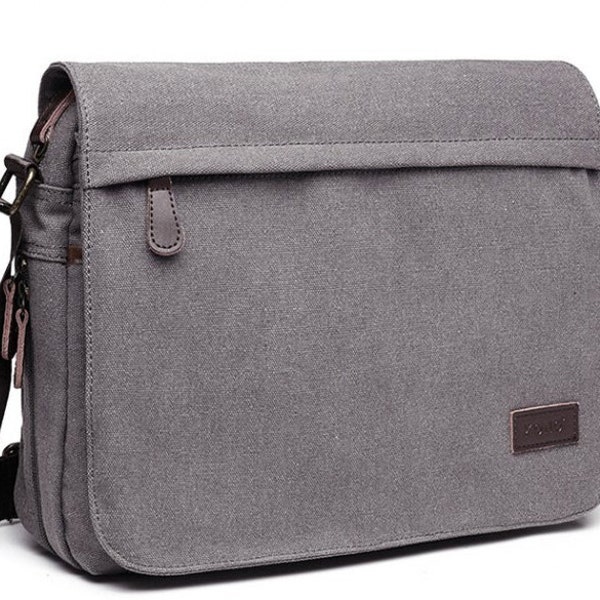 Men's Classic Expanding Messenger Bag, Canvas Shoulder Bag