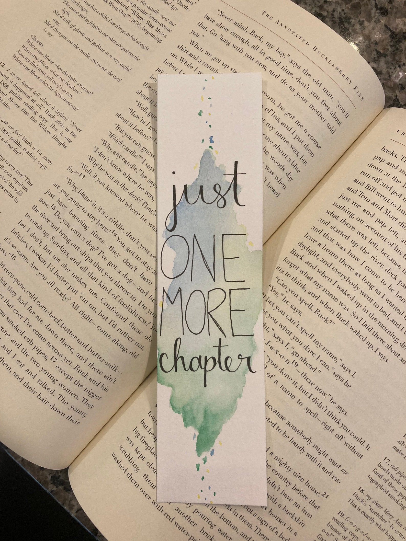 Just one more chapter bookmark with color splash hand painted Etsy