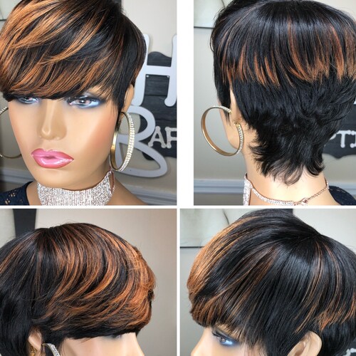 Short Wig/ Pixie Cut/virgin Human Hair Swoop Bang Sleek Sides - Etsy Short Wig/ Pixie Cut/virgin Human Hair Swoop Bang Sleek Sides - Etsy
