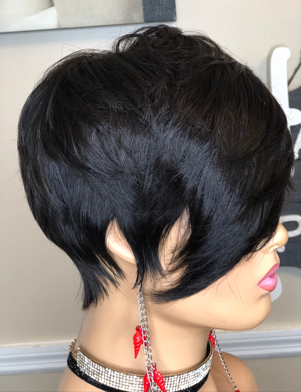 Short Pixie Cut Feather Style Full Cap Wig Feather Cut - HairUWear main image 3