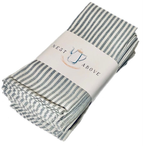 Set of 12 Washable Linen/cotton/polyester Cloth Napkins 