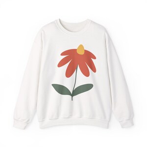 Floral Crewneck Sweatshirt - Cozy Pullover for Spring, Casual Wear, Gifts for Her, Handmade Sweatshirt, Flower Design Apparel