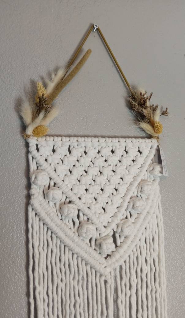 Triangle Macramé Fleurs Séchées