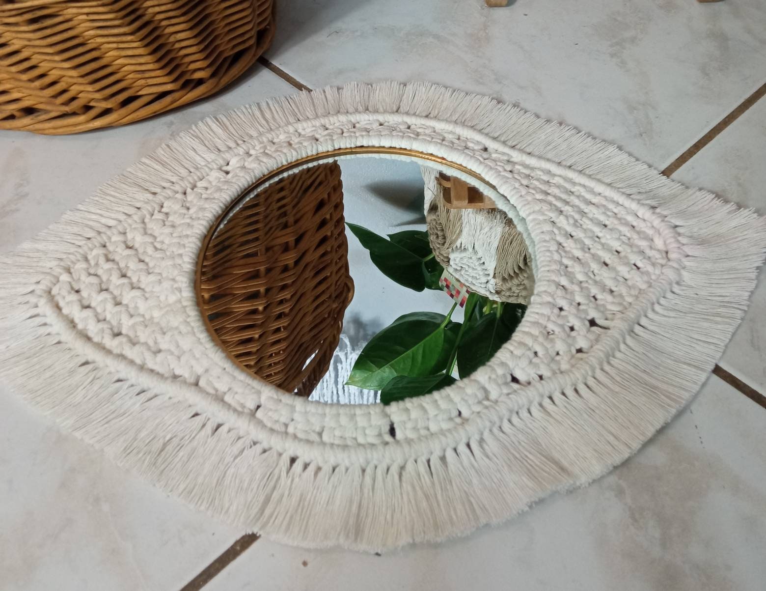 Miroir Oeil Macramé