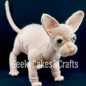 Pinky the Sphynx Crochet PATTERN PDF ONLY image 1