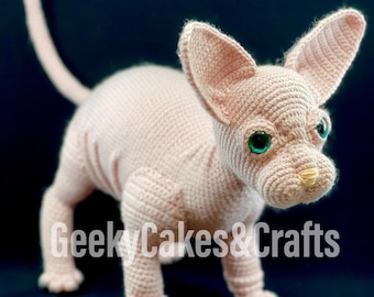 Pinky the Sphynx Crochet PATTERN PDF ONLY