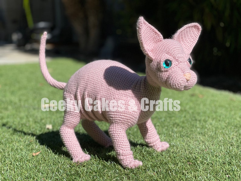 Pinky the Sphynx Crochet PATTERN PDF ONLY image 6