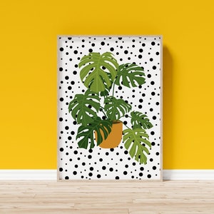 Monstera Print, Botanical Wall Art, Unframed 4x6/5x7/8x10/A6/A5/A4/A3/A2/A1, Polka Dot, Bathroom/Living Room/Bedroom, Art Print image 4