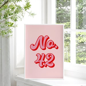 House Number Colourful Print, 4x6/5x7/8x10/A6/A5/A4/A3/A2/A1, Bedroom/Living Room/Hallway/Kitchen Retro Wall Art, New Home Address Gift image 4