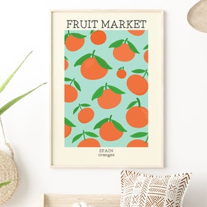 Fruit Market Print, Orange Print, Unframed 4x6/5x7/8x10/A6/A5/A4/A3/A2/A1, Kitchen Wall Art, Abstract Poster, Gallery Wall Art Print image 1