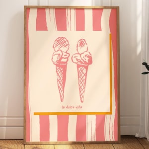Ice Cream Print: La Dolce Vita Kitchen Wall Art Available In 16 Sizes