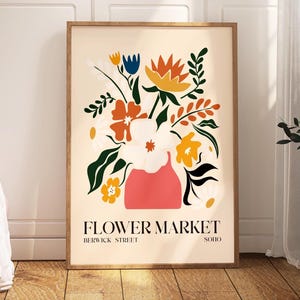 Soho Flower Market Print: Colorful London Floral Art