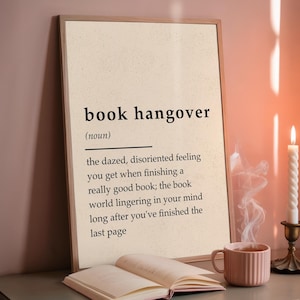 Book Hangover Definition Print: Bookworm Literary Quote Art
