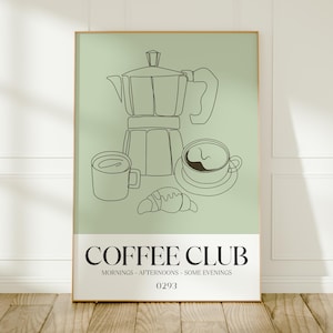 Coffee Club Wall Art: Retro Café Kitchen Decor