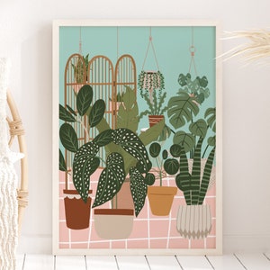 Boho Plant Print: Colorful Botanical Maximalist Wall Art